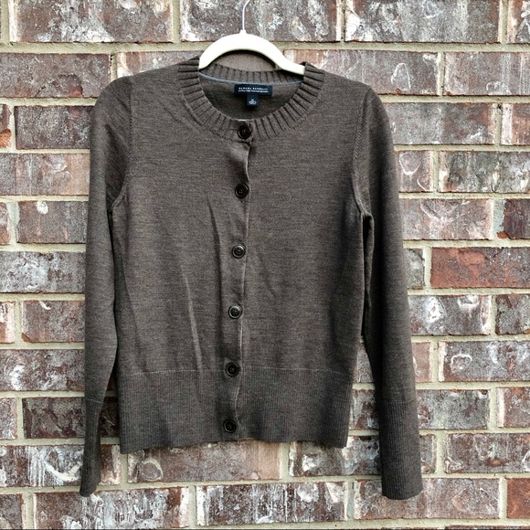 Banana Republic Sweaters - BANANA REPUBLIC Brown Italian Merino Wool Cardigan